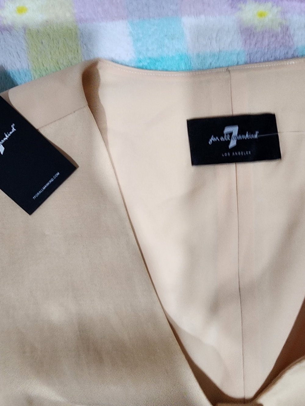 7 For All Mankind Sleeveless Tan-beige Button Front Vest New L - Picture 3 of 7